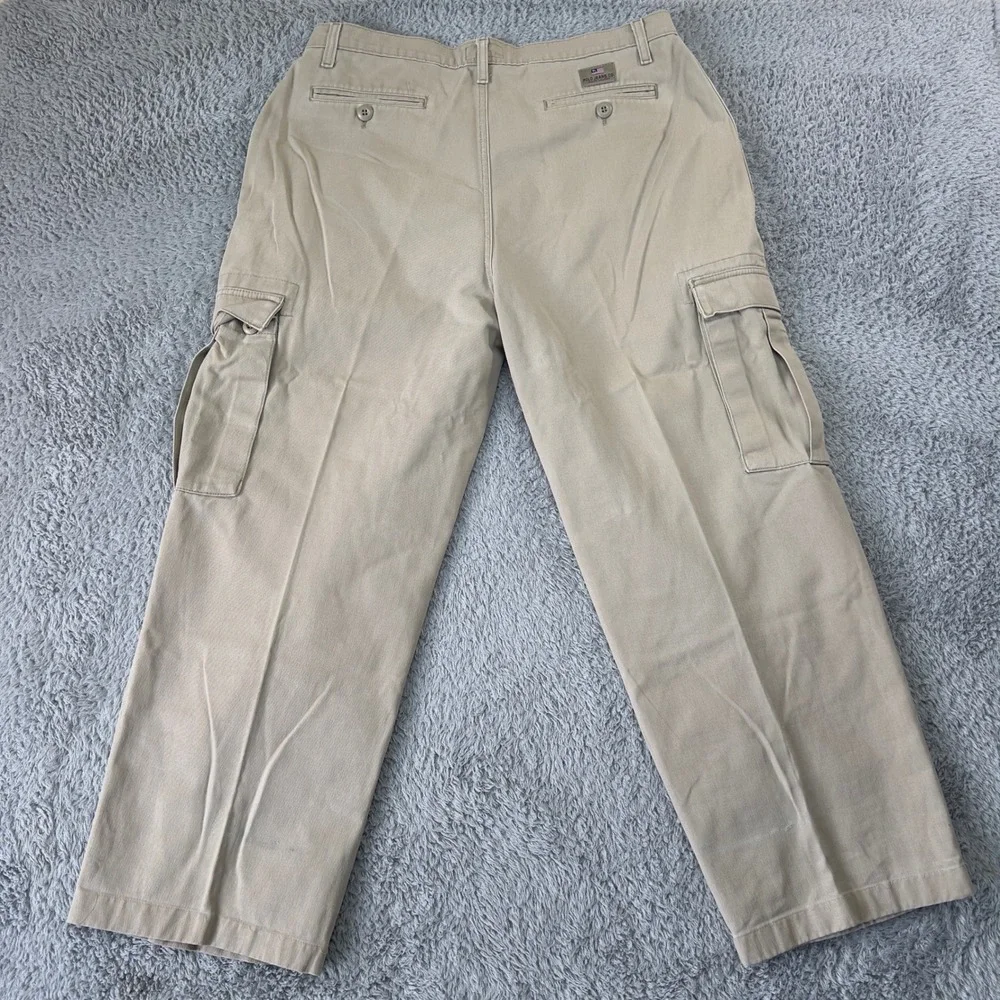 Vintage Y2K Polo Jeans Ralph Lauren Khaki Wide Leg Freighter Cargo Pants 36x29